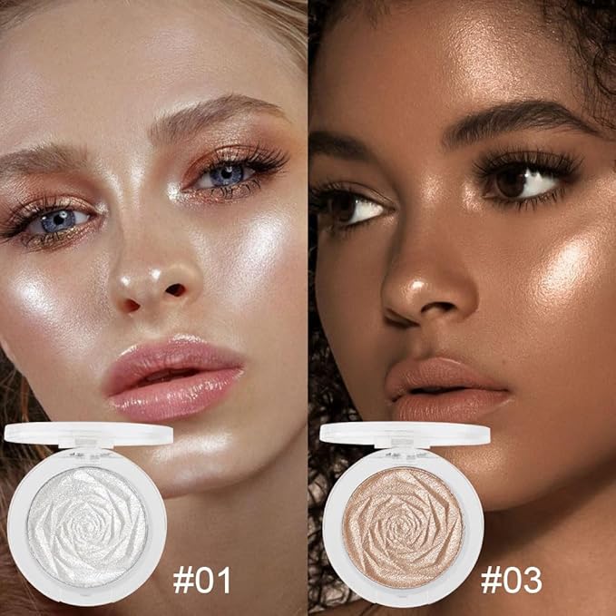 evpct Pearl White & Champagne Gold Face Highlighter