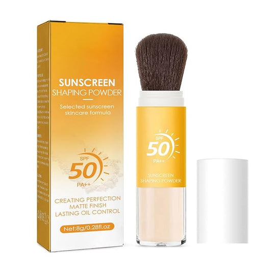 Mineral Sunscreen Setting Powder, SPF 50 Mineral Sunscreen Setting Powder for Face, Oil Control Natural Matte Finish, Mini Sunscreen Bulk Powder, Long-Lasting Lightweight Breathable