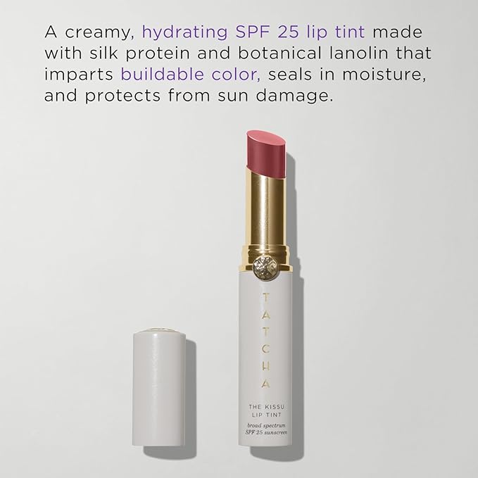 The Kissu Lip Tint SPF 25 - Plum Blossom | Hydrating Tinted Lip Sunscreen, 0.14 oz