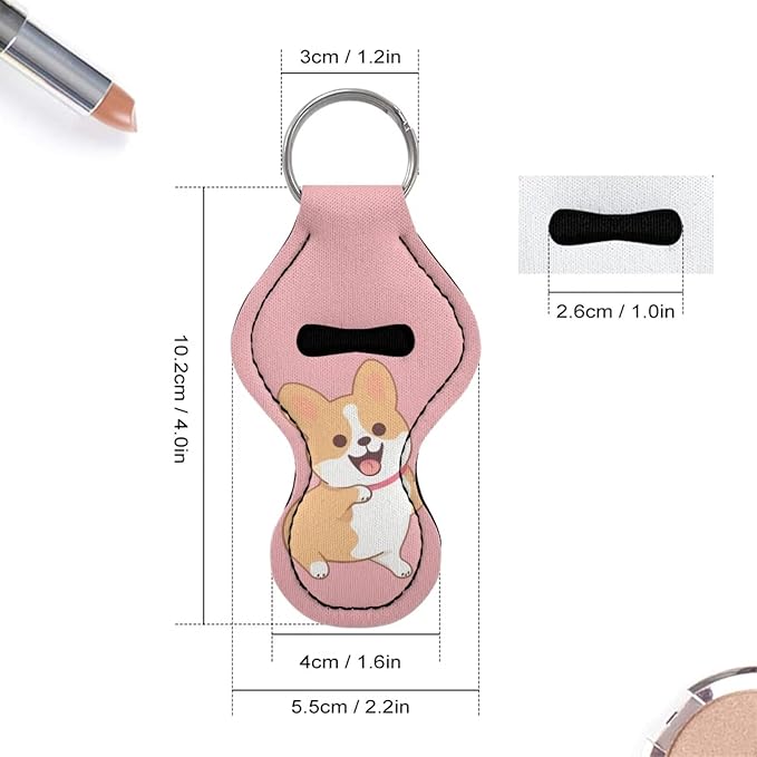 Chapstick Holder Keychain for Lipstick Lip