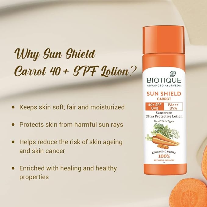 Biotique Face & Body Sun Lotion SPF 40 - Carrot 120ml