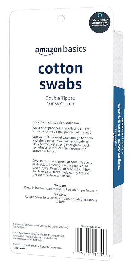 Amazon basics cotton swabs, 500