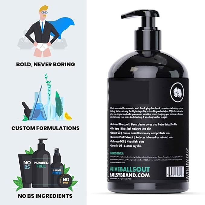 Ballsy Ballwash Charcoal Body Wash