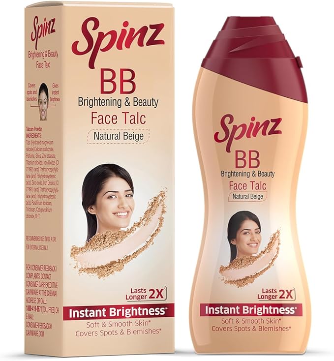 Spinz BB Talc, instant glow cover spots & 100g