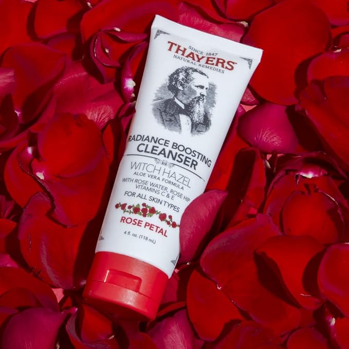 THAYERS Rose Petal Radiance Boosting Cleanser with Vitamin C and Vitamin E, 4 Ounces