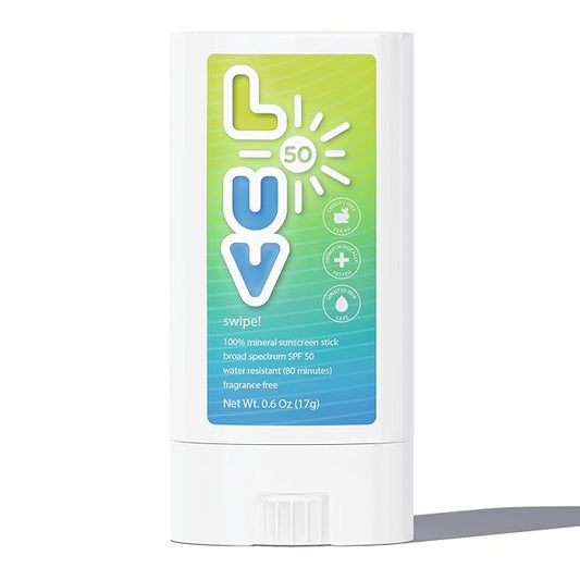 Swipe! SPF 50 Mineral Sunscreen Stick, Broad-Spectrum Protection Against UVA & UVB Rays, Perfect For Everyday Activities & Outdoor Adventures, Clear and Lightweight Sun Protection