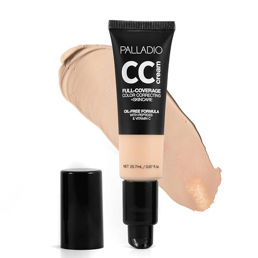 Palladio Full-Coverage Color Correction CC Cream, Oil-Free with