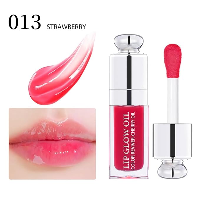 Hydrating Lip Glow Oil, Lip Oil Gloss Transparent Lip 2 OZ