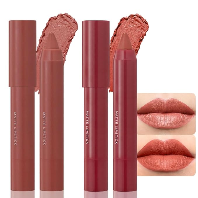 BINGBRUSH Crayon Matte Longwear Lipstick Pack Set,Moisture Sm