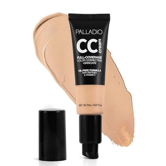 Palladio Full-Coverage Color Correction CC Cream, Oil-Free with