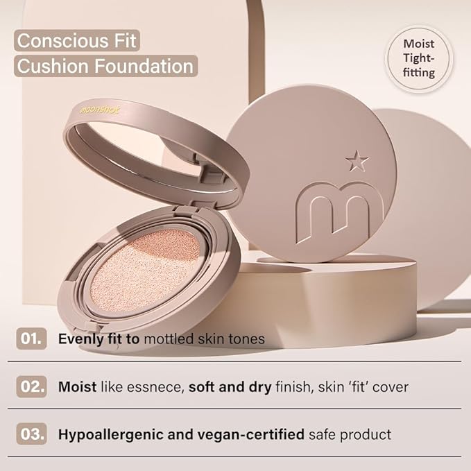 MOONSHOT KOREA Matte Fit Cushion Foundation Full Coverage Face,