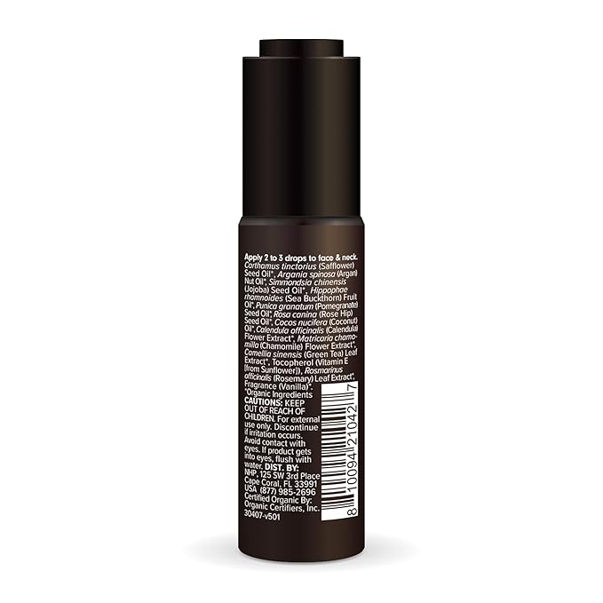 Ola Botanicals Organic Serum, 1 Fl. Oz. (30 mL), Smooth and Restore, Argan Oil and Vitamin E, Certified USDA Organic, Cruelty Free, Non-GMO, Dr. Mercola