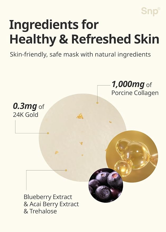 SNP [K Beauty Bird's Nest Aqua Eye Patch & 24K Gold Ampoule Sheet Mask