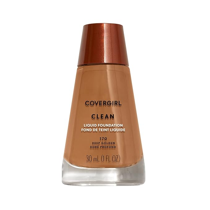 COVERGIRL Clean Liquid Foundation, Deep Golden 170, Shelf of 2