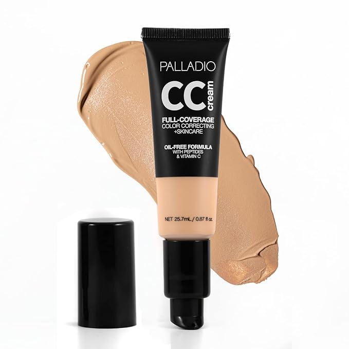 Palladio Full-Coverage Color Correction CC Cream, Oil-Free with