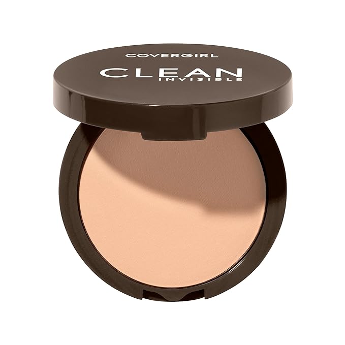 Covergirl Clean Invisible Pressed Powder, Lightweight, Breathable, Vegan Beige 125, 0.38oz