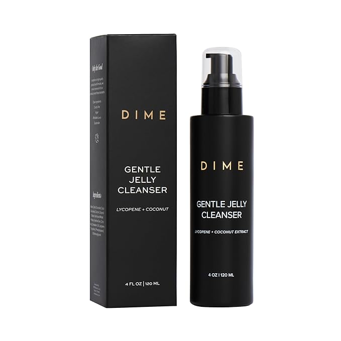 DIME Beauty Gentle Jelly Cleanser, Hydrating Facial Cleanser and Makeup Remover with Vitamin E, Sensitive Skin Face Wash, 4 oz / 120 ml