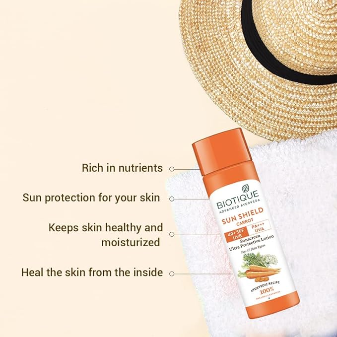 Biotique Face & Body Sun Lotion SPF 40 - Carrot 120ml