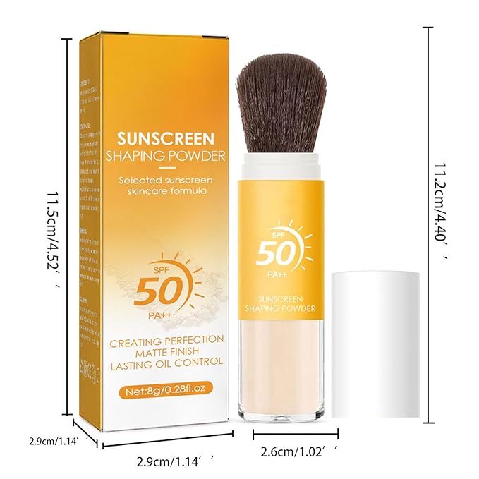 Mineral Sunscreen Setting Powder, Natural Translucent Mineral Brush All Skin