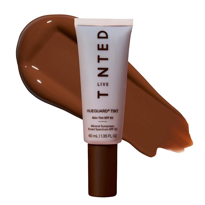 Live Tinted Hueguard Skin Tint SPF 50 - Tinted Mineral Sunscreen with Light-Medium Buildable Coverage With a Hydrating and Radiant Finish - Water and Sweat Resistant, 1.35 fl oz - Shade 02