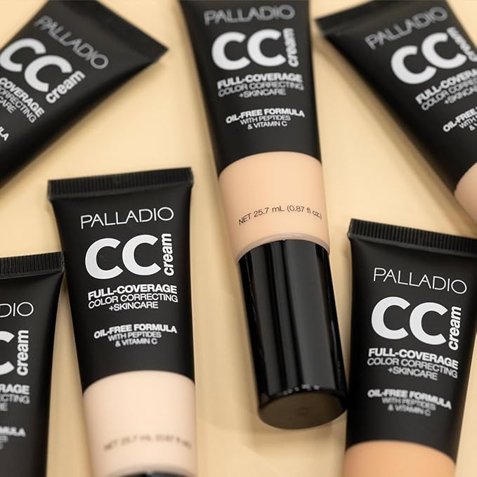 Palladio Full-Coverage Color Correction CC Cream, Oil-Free with