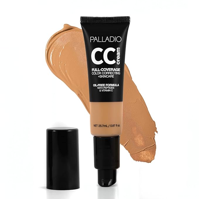 Palladio Full-Coverage Color Correction CC Cream, Oil-Free with