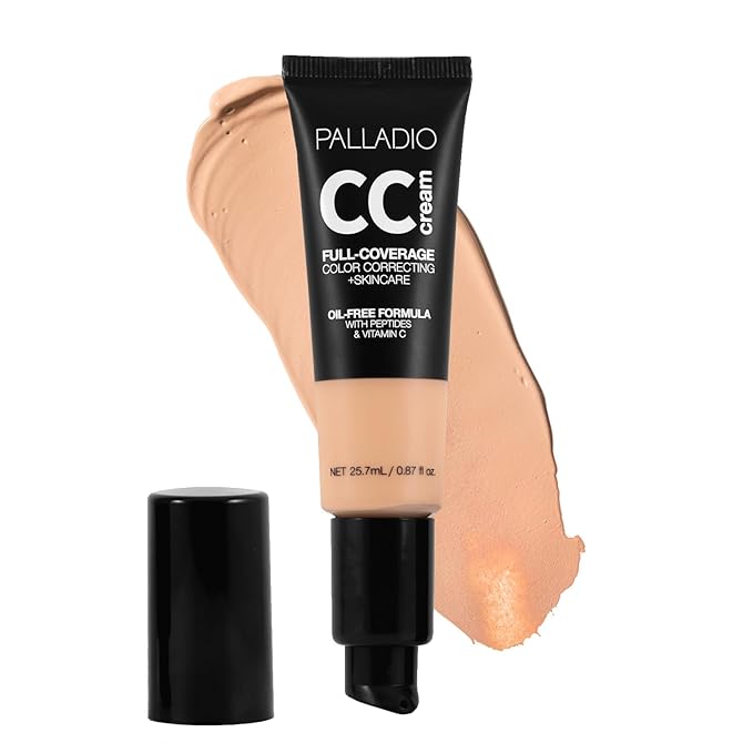 Palladio Full-Coverage Color Correction CC Cream, Oil-Free with