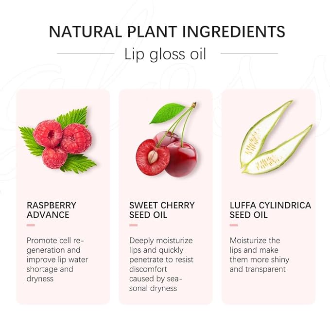 Hydrating Lip Glow Oil, Moisturizing Lip Glow Oil, Lip