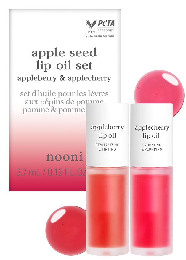 NOONI Appleseed Lip Oil Set - Appleberry & Lip