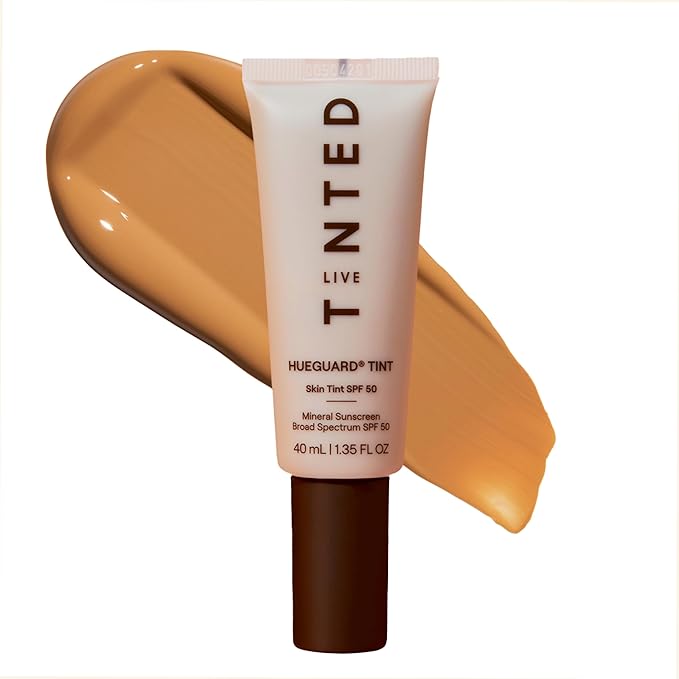 Live Tinted Hueguard Skin Tint SPF 50 - Tinted Mineral Sunscreen with Light-Medium Buildable Coverage With a Hydrating and Radiant Finish - Water and Sweat Resistant, 1.35 fl oz - Shade 07