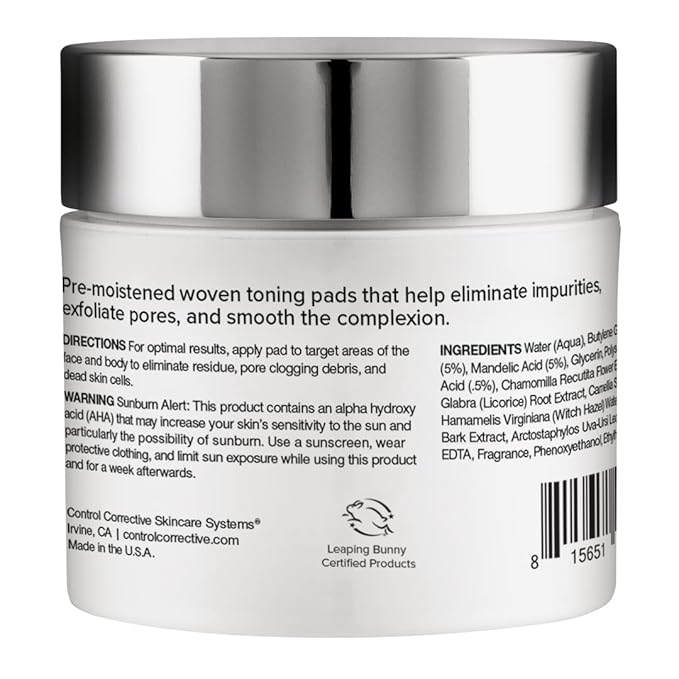 Control corrective complexion treatment pads