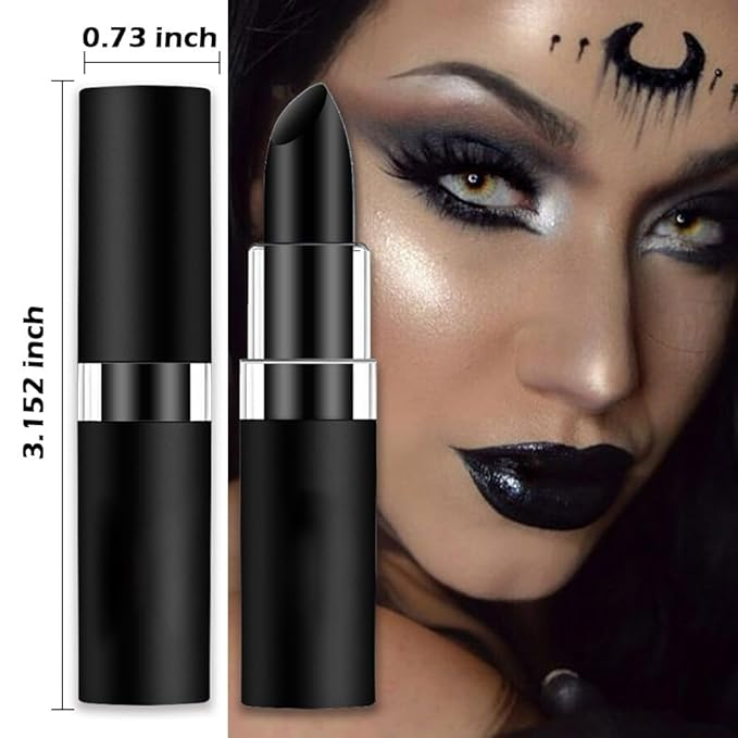 Kaely 1Pcs Black Face Paint Stick,Pro Eye Black Stick Baseball Football Softball,Easy to Color,Black Matte Lipstick Face Body Paint Set,Halloween Birthday Party Clown Makeup Sets,07