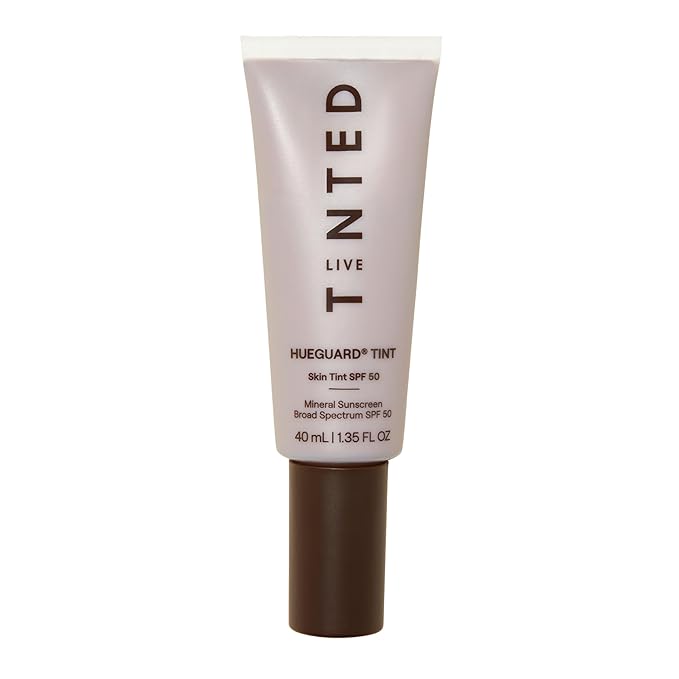 Live Tinted Hueguard Skin Tint SPF 50 - Tinted Mineral Sunscreen with Light-Medium Buildable Coverage With a Hydrating and Radiant Finish - Water and Sweat Resistant, 1.35 fl oz - Shade 04