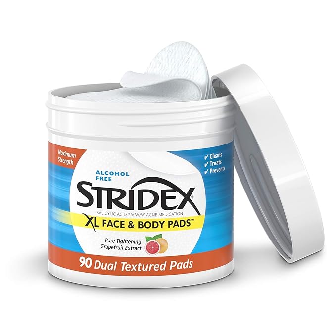 Stridex xl face body pads,