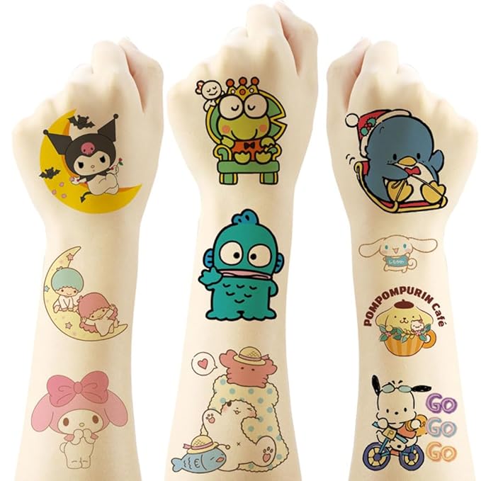 20 sheets sanrio temporary tattoos