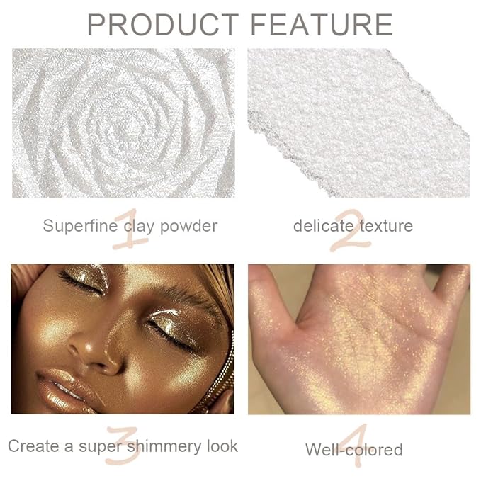 evpct Pearl White & Blonde Gold Face Highlighter