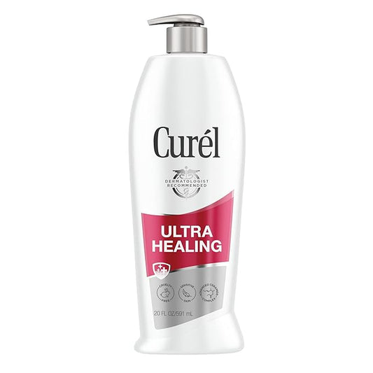 Curel Ultra Healing Lotion, Hand and Body Moisturizer for Extra Dry Skin, with Advanced Ceramide Complex and Hydrating Agents, for Tight Skin, 20 Ounces