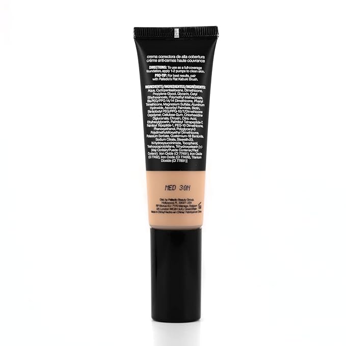 Palladio Full-Coverage Color Correction CC Cream, Oil-Free with