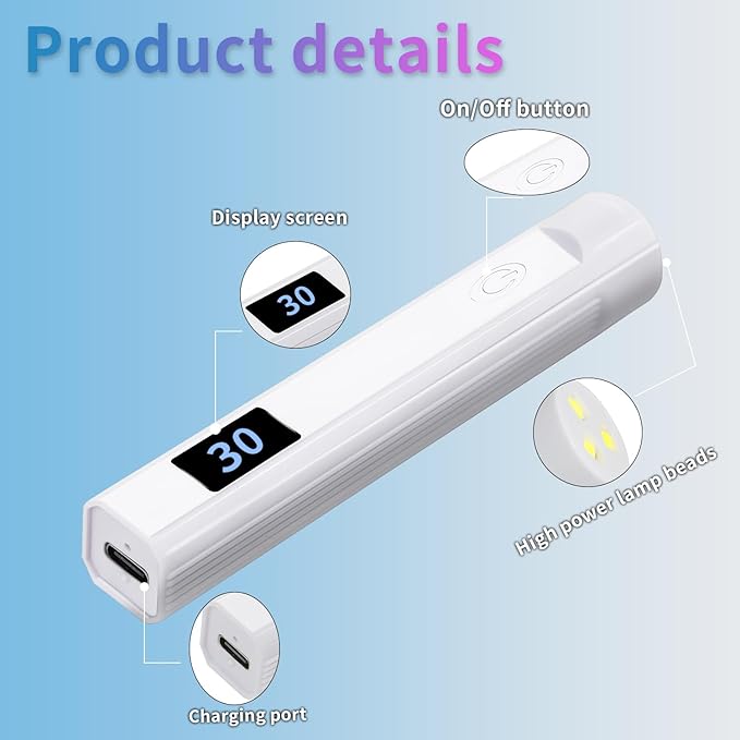 2 pack handheld nail lamp