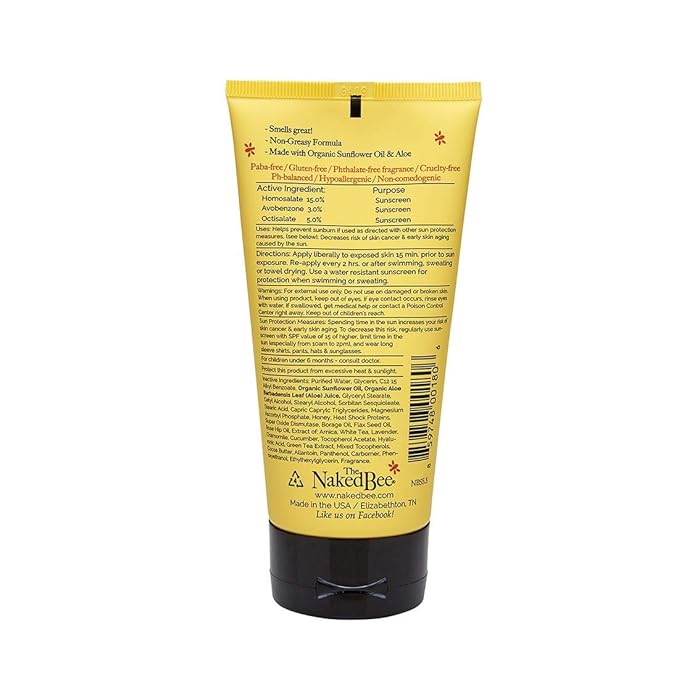 The Naked Bee Vitamin C Face & Body Sunscreen Protection (5.5 Oz) - Suncreen Moisturizing Vitamin C Cream - Sunblock - Sunflower Oil & Aloe with Spf 30