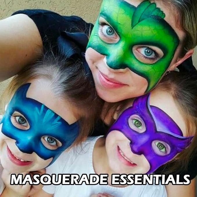 Kaely 3Pcs Face Paint Stick,Pro Eye Black Stick Baseball Football Softball,Easy to Color,Blue Green Purple Matte Lipstick Face Body Paint Set,Halloween Birthday Party Clown Makeup Sets