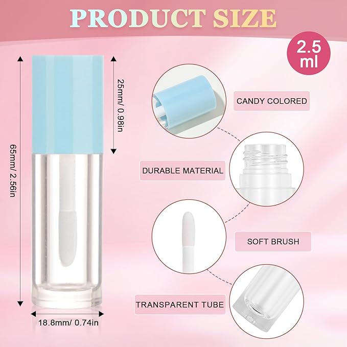 50pcs 2. Empty Lip Gloss Containers Lip Gloss 5ml