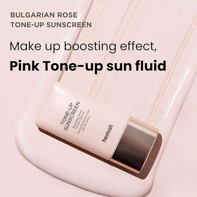 heimish Bulgarian Rose Tone-up Sunscreen SPF50+ PA+++ 1.01 fl.oz / 30ml | All-In-One Make up sunscreen | UV Protection, Primer, Tone up, moisture Facial cream, Korean Beauty