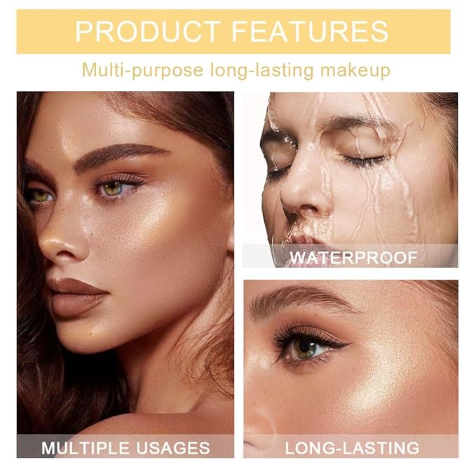 evpct Sun Glow Face Highlighter Makeup Shimmer Glitter