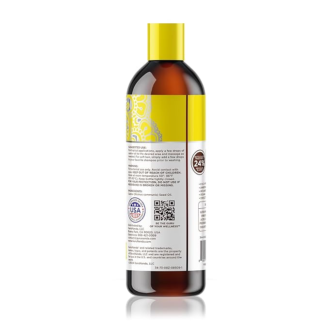 GuruNanda Castor Oil (8 Fl oz),