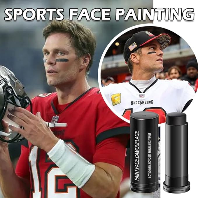 Kaely 1Pcs Black Face Body Paint Stick,Eye Black Baseball Football Softball Eye Black Stick for Outdoor Sports,Easy to Color,Halloween Birthday Party Clown Makeup Sets