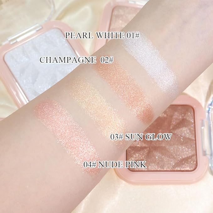 evpct Pearl White Silver Face Highlighter Makeup Shimmer