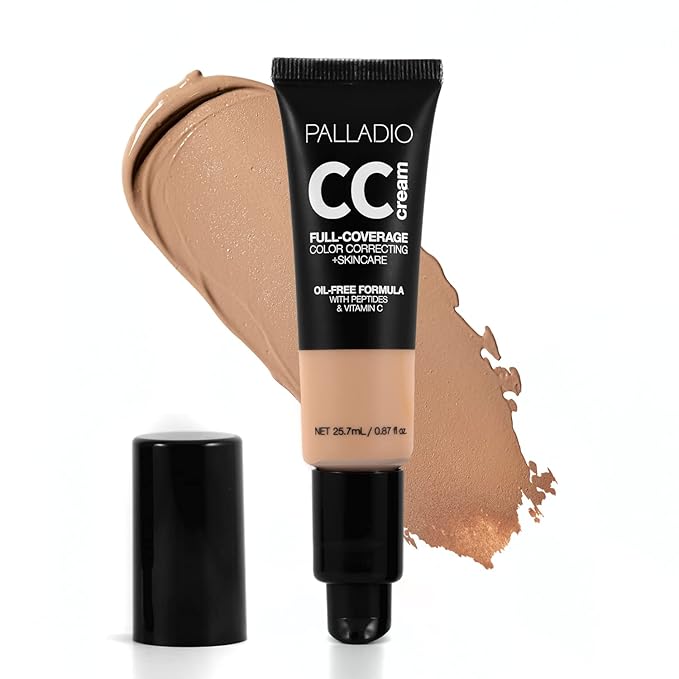 Palladio Full-Coverage Color Correction CC Cream, Oil-Free with