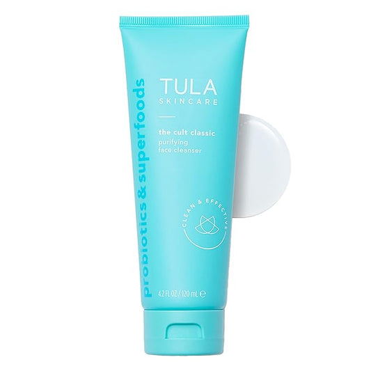 TULA Skin Care The Cult Classic Purifying Face Cleanser - Gentle and Effective Face Wash, Makeup Remover, Nourishing and Hydrating, 4.2 oz.