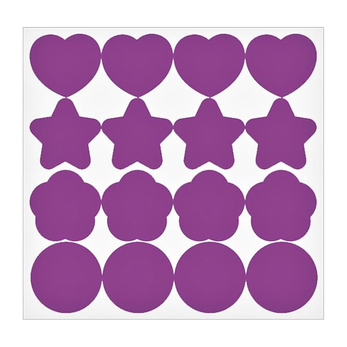 3 pieces Purple UV Stickers